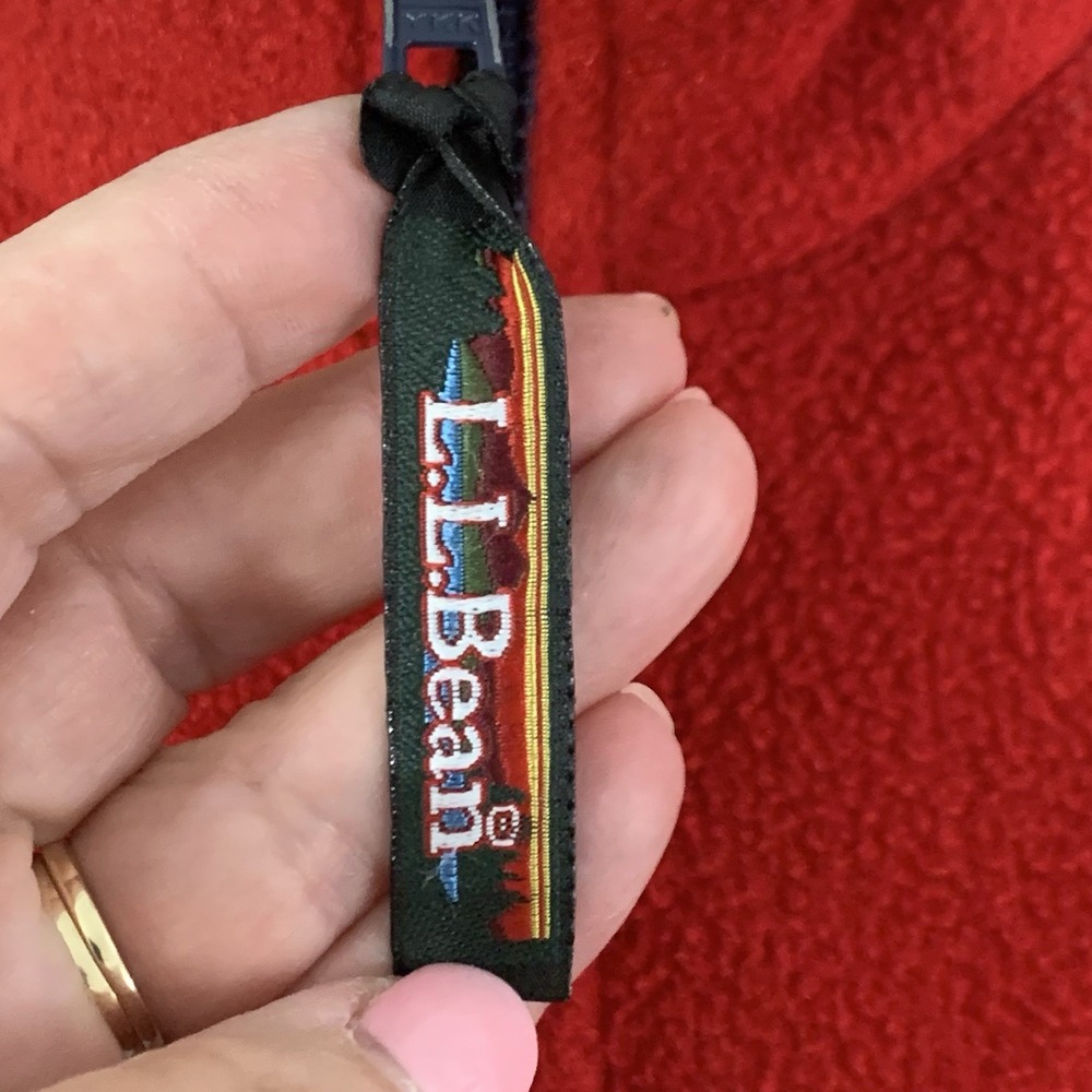 Vintage LL Bean Women's Size 1X Red Polartec Hiking Full Zip Fleece Vest Pockets - Picture 7 of 10
